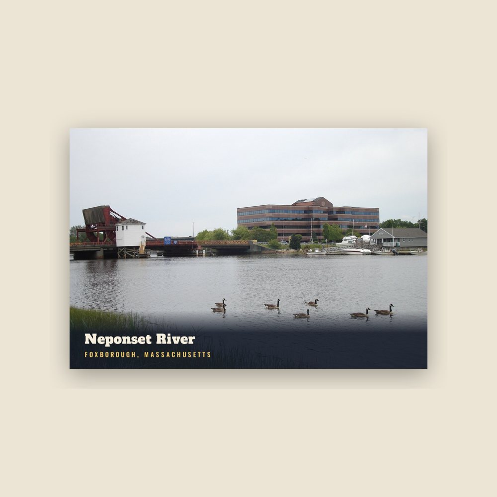 Foxborough Neponset River Postcard