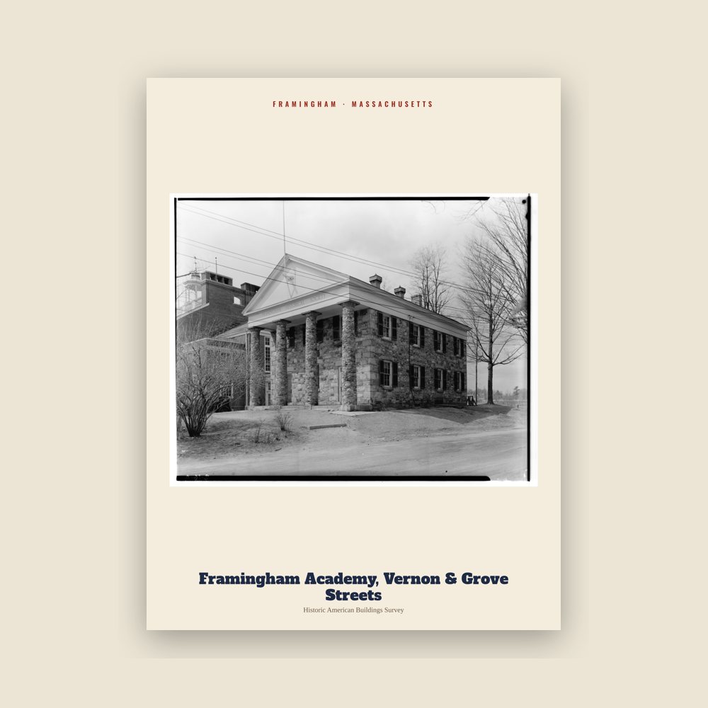 Framingham Framingham Academy, Vernon & Grove Streets Archive Print