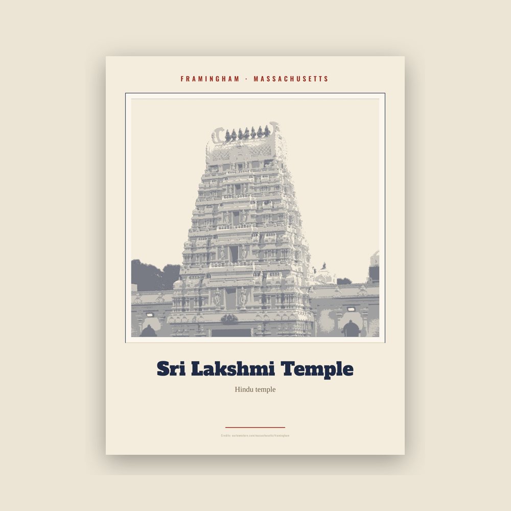 Framingham Sri Lakshmi Temple Landmark Print