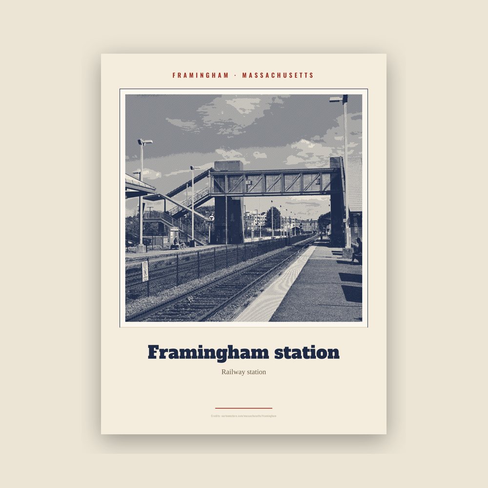 Framingham Framingham station Landmark Print
