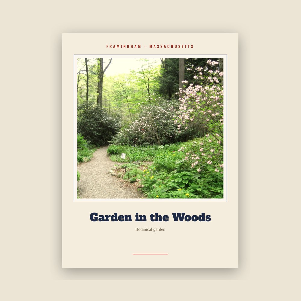 Framingham Garden in the Woods Landmark Print