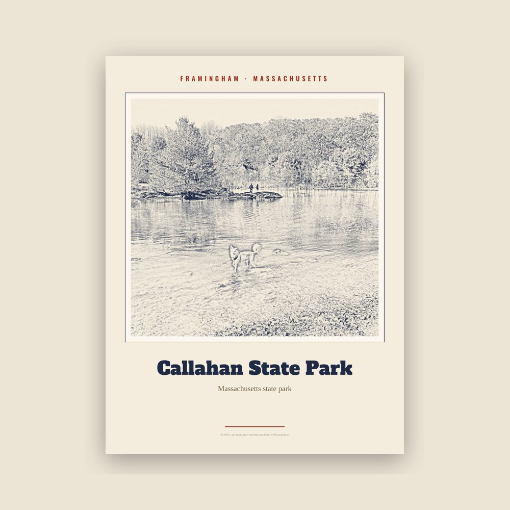 Framingham Callahan State Park Landmark Print