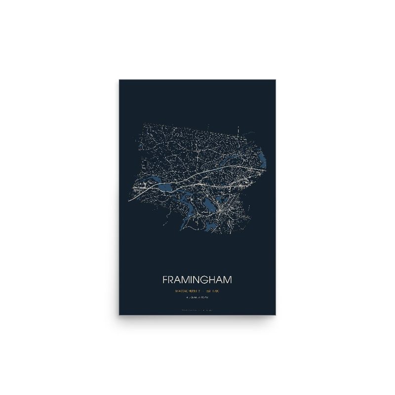 Framingham Street Map Poster · Midnight