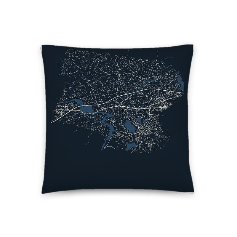 Framingham Map Throw Pillow