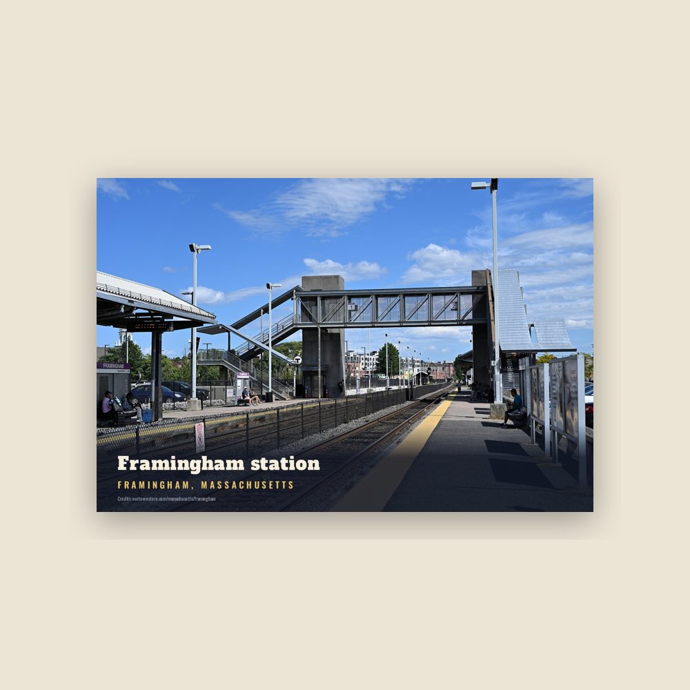 Framingham Framingham station Postcard