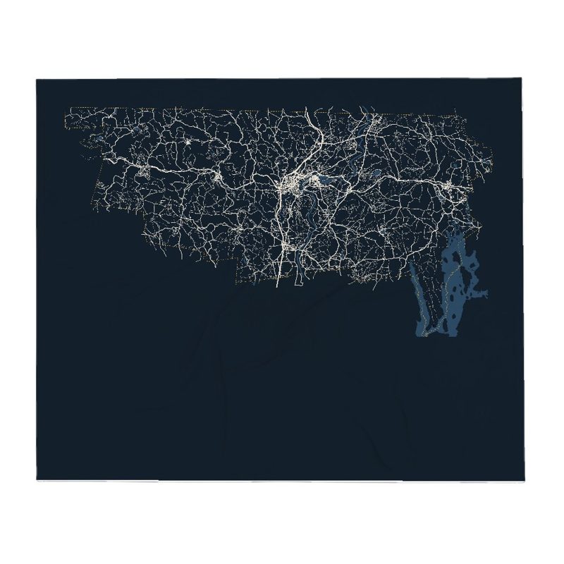 Franklin Street Map Throw Blanket