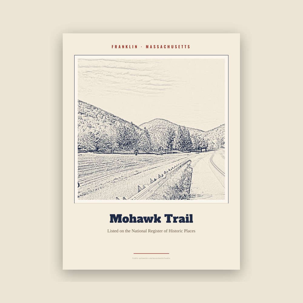 Franklin Mohawk Trail Landmark Print