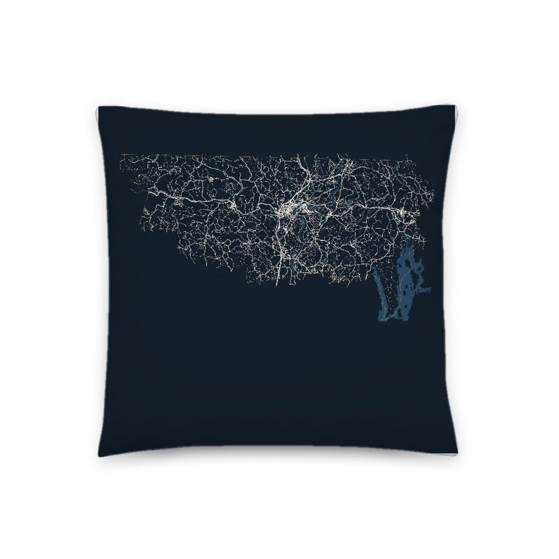 Franklin Map Throw Pillow