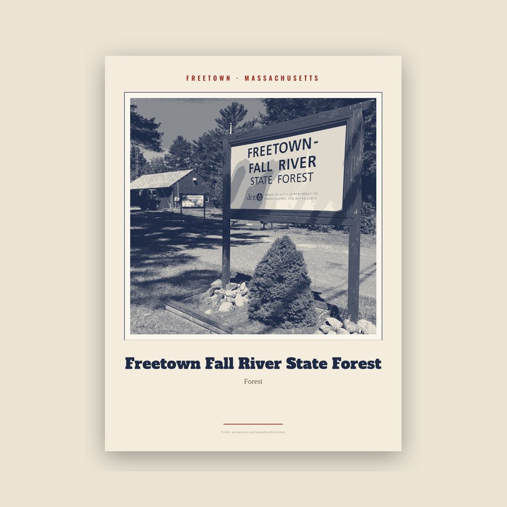Freetown Freetown Fall River State Forest Landmark Print
