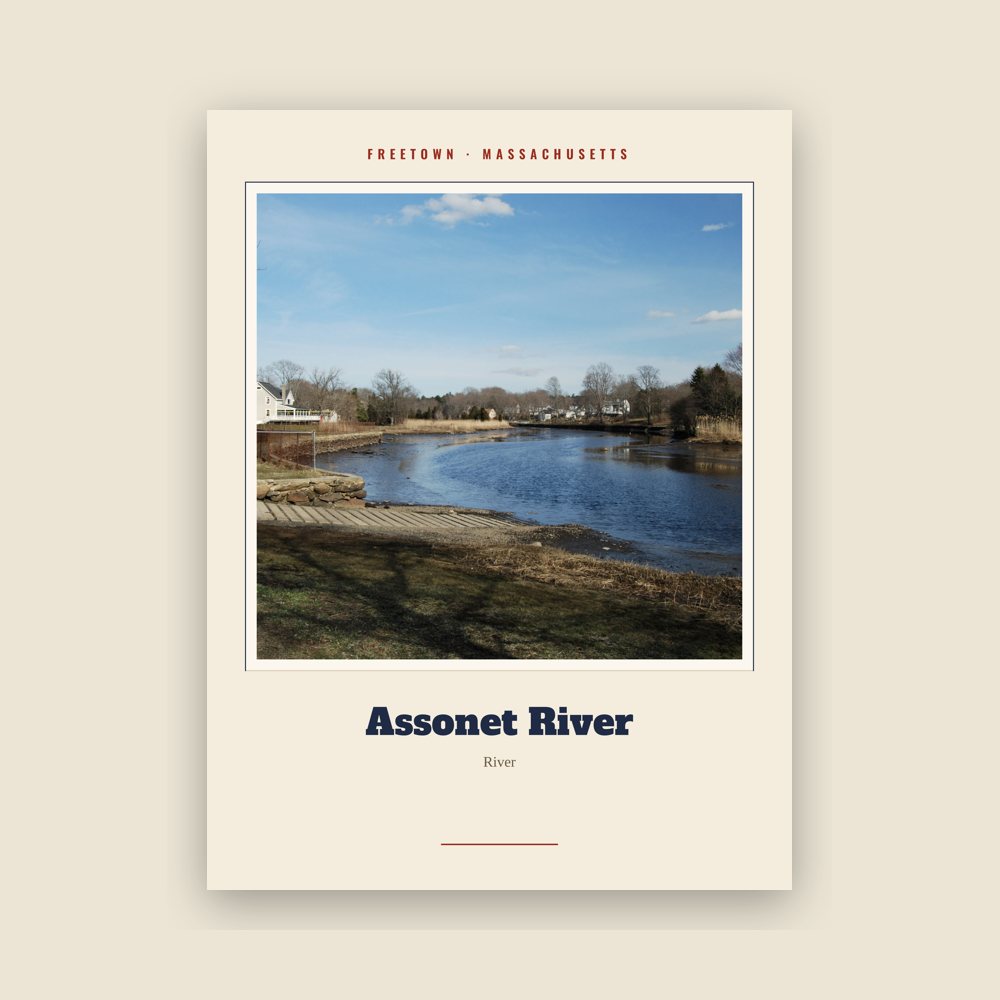 Freetown Assonet River Landmark Print