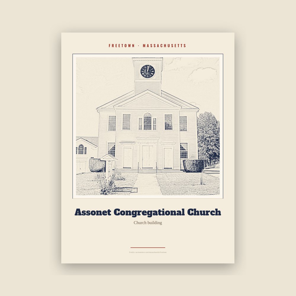Freetown Assonet Congregational Church Landmark Print