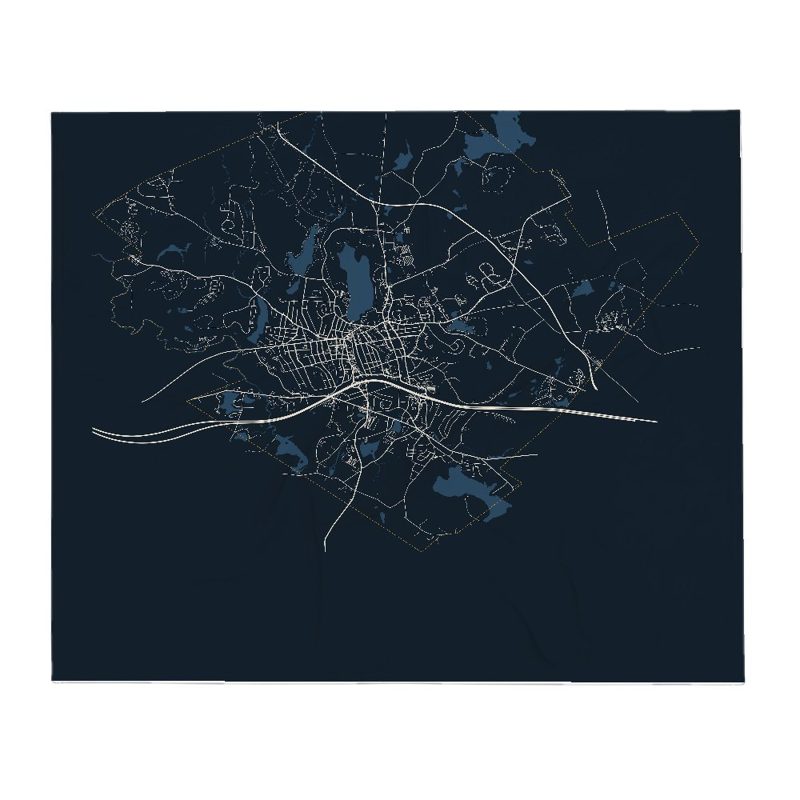 Gardner Street Map Throw Blanket