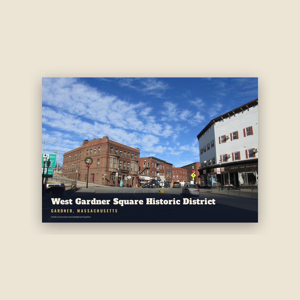 Gardner West Gardner Square Historic District Postcard