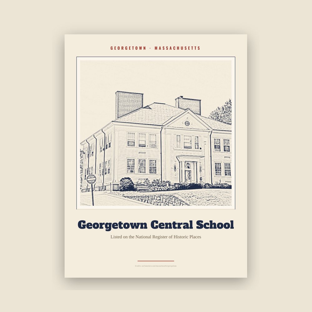 Georgetown Georgetown Central School Landmark Print