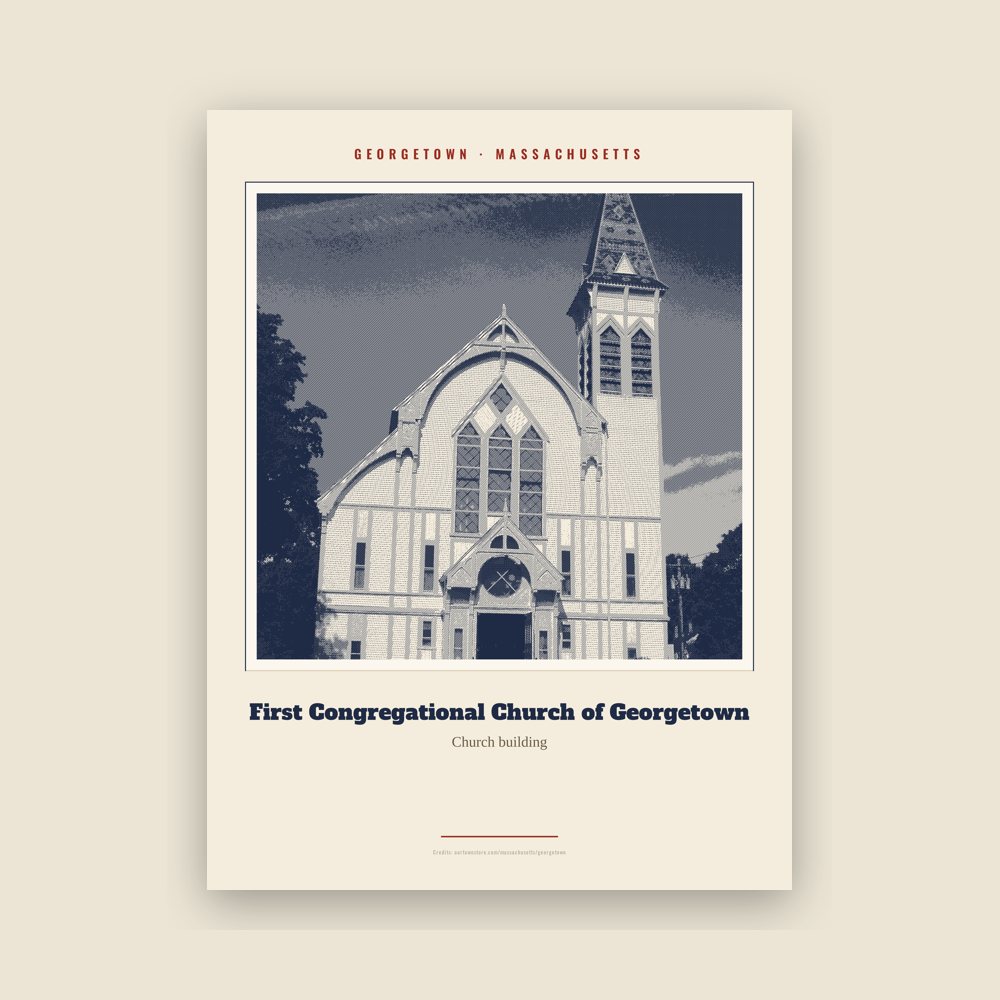 Georgetown First Congregational Church of Georgetown Landmark Print