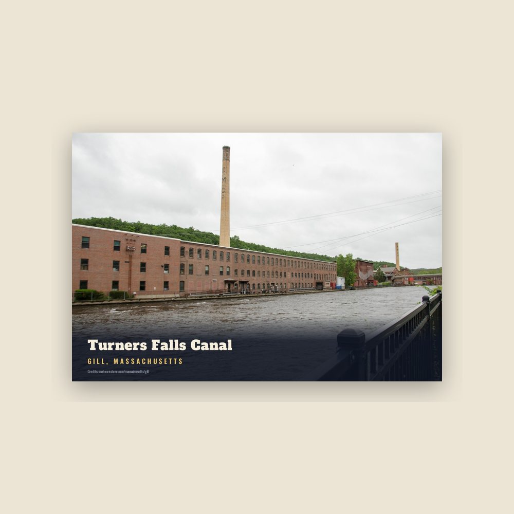 Gill Turners Falls Canal Postcard