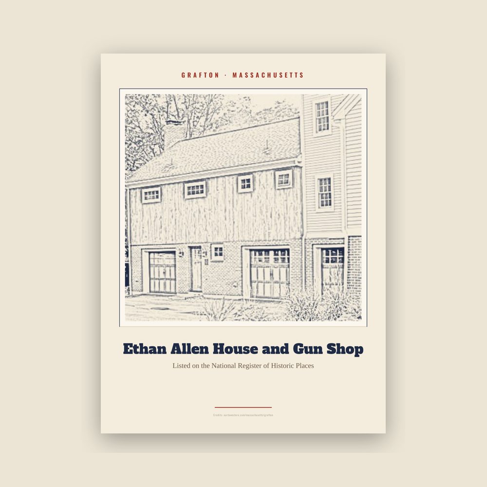 Grafton Ethan Allen House and Gun Shop Landmark Print
