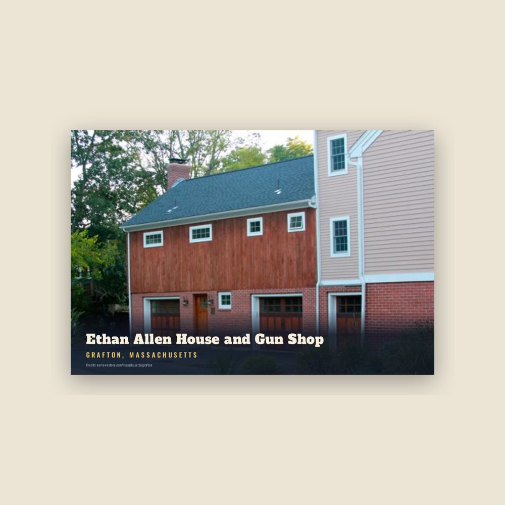 Grafton Ethan Allen House and Gun Shop Postcard