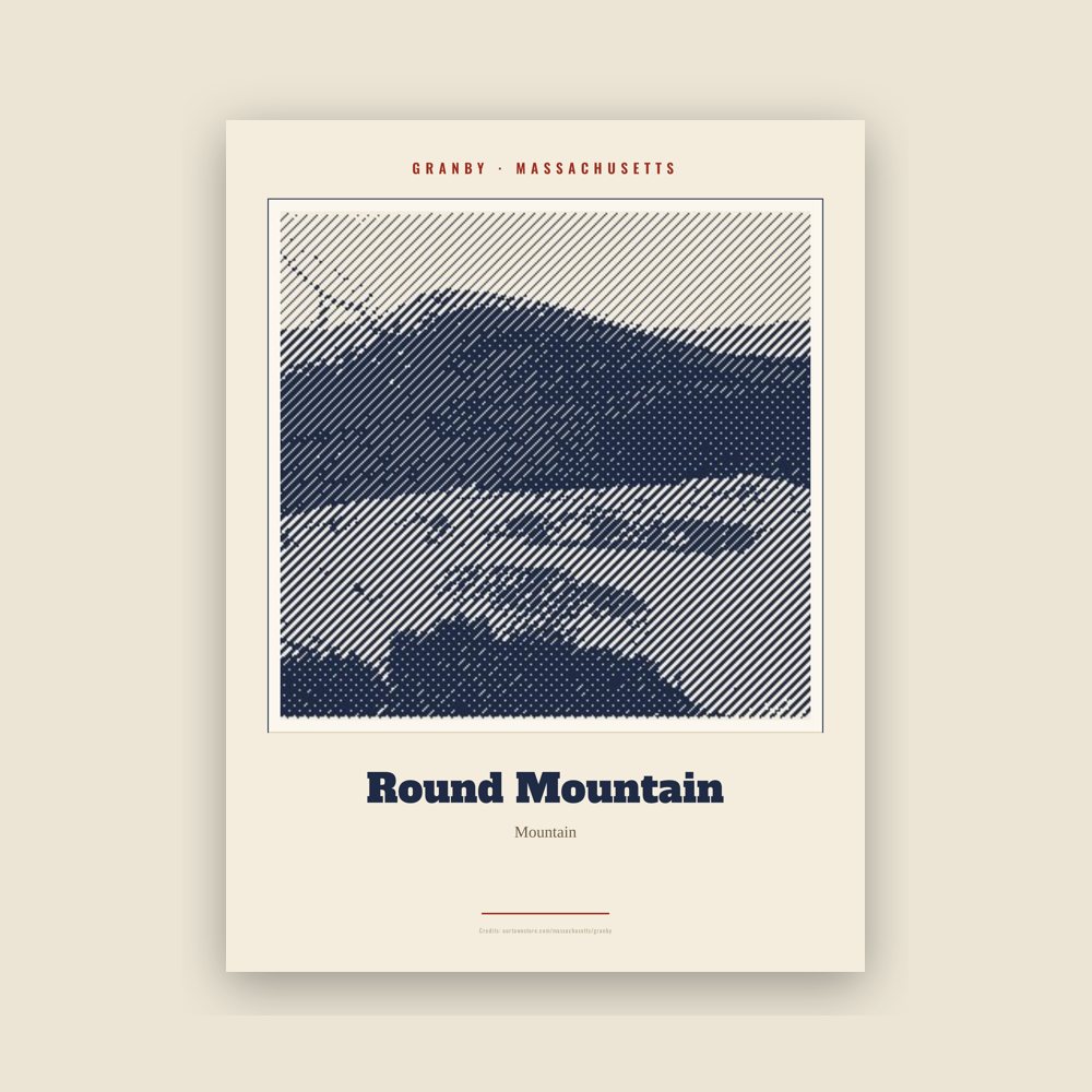 Granby Round Mountain Landmark Print