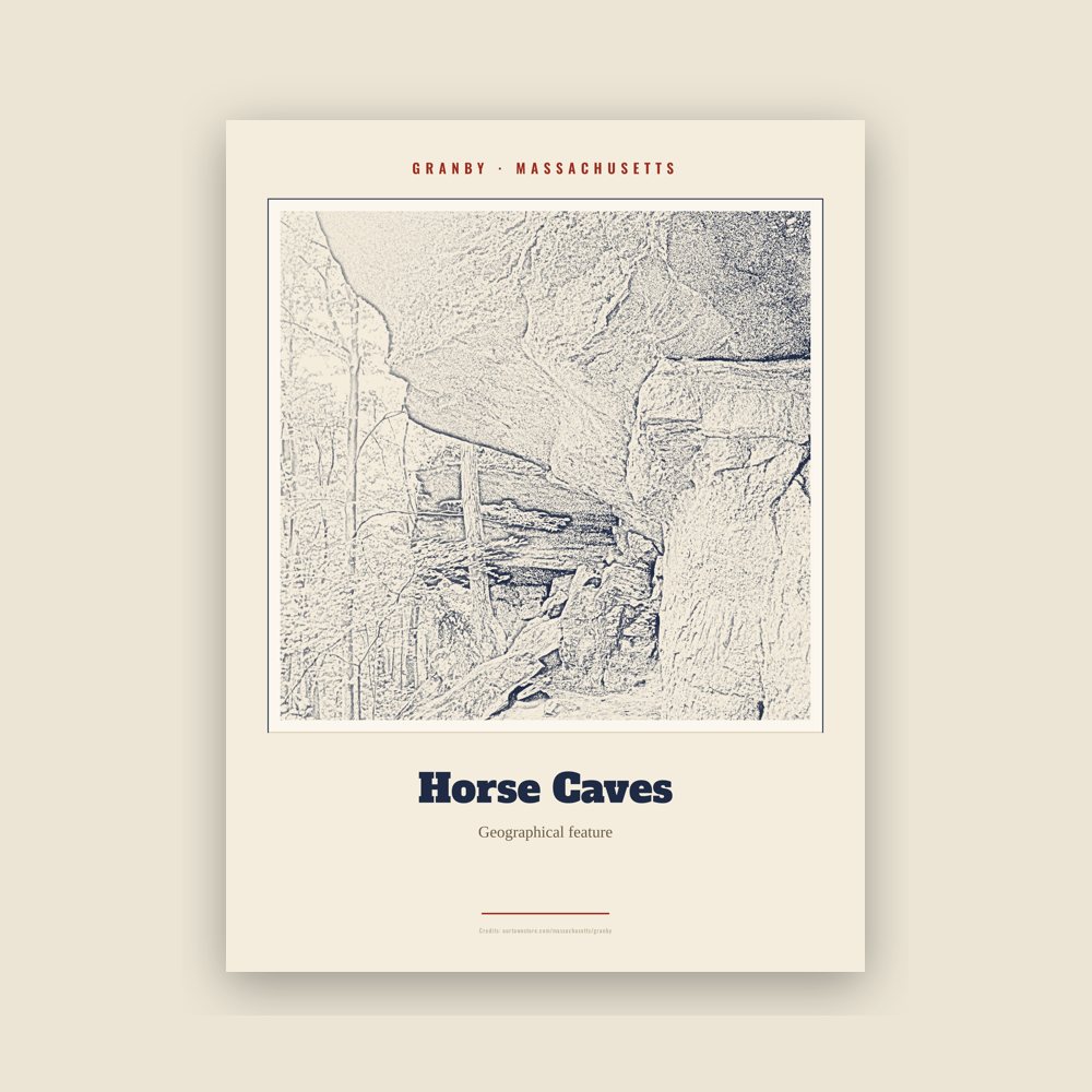 Granby Horse Caves Landmark Print