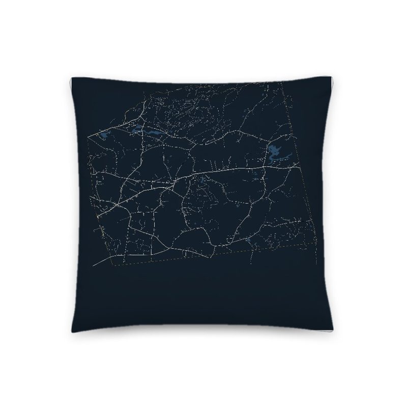 Granby Map Throw Pillow