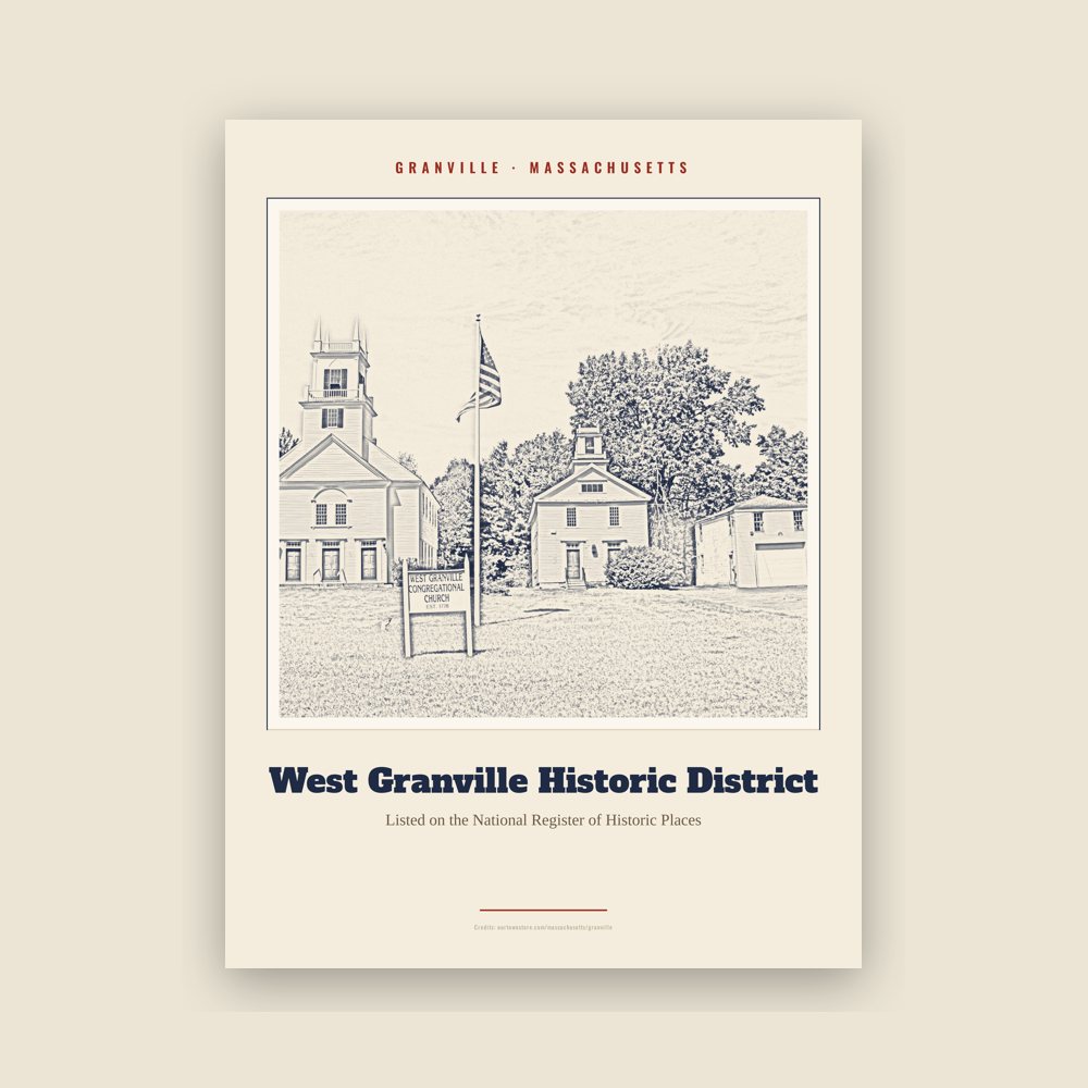 Granville West Granville Historic District Landmark Print