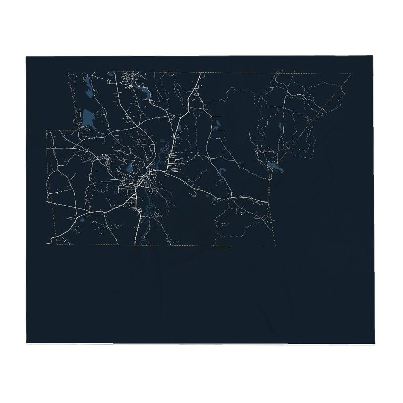 Great Barrington Street Map Throw Blanket