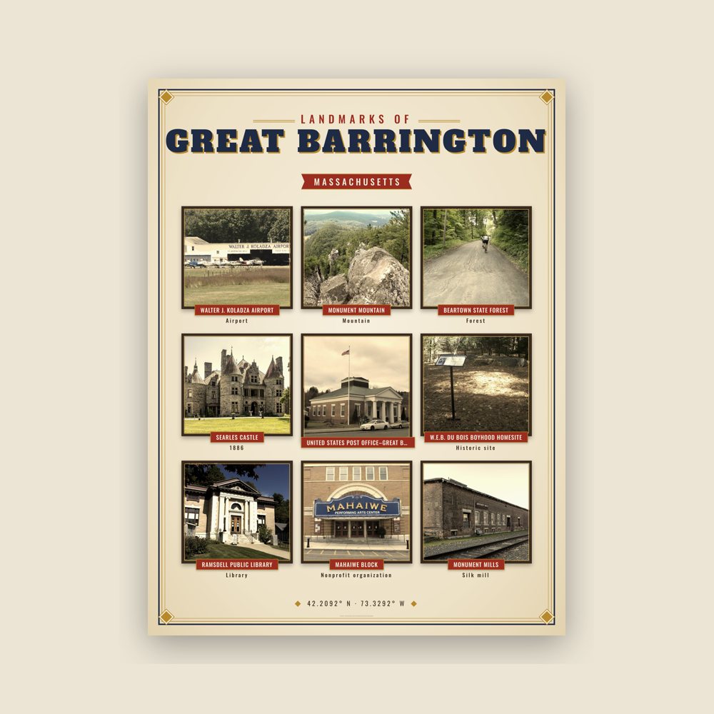 Great Barrington Landmarks Photo Poster