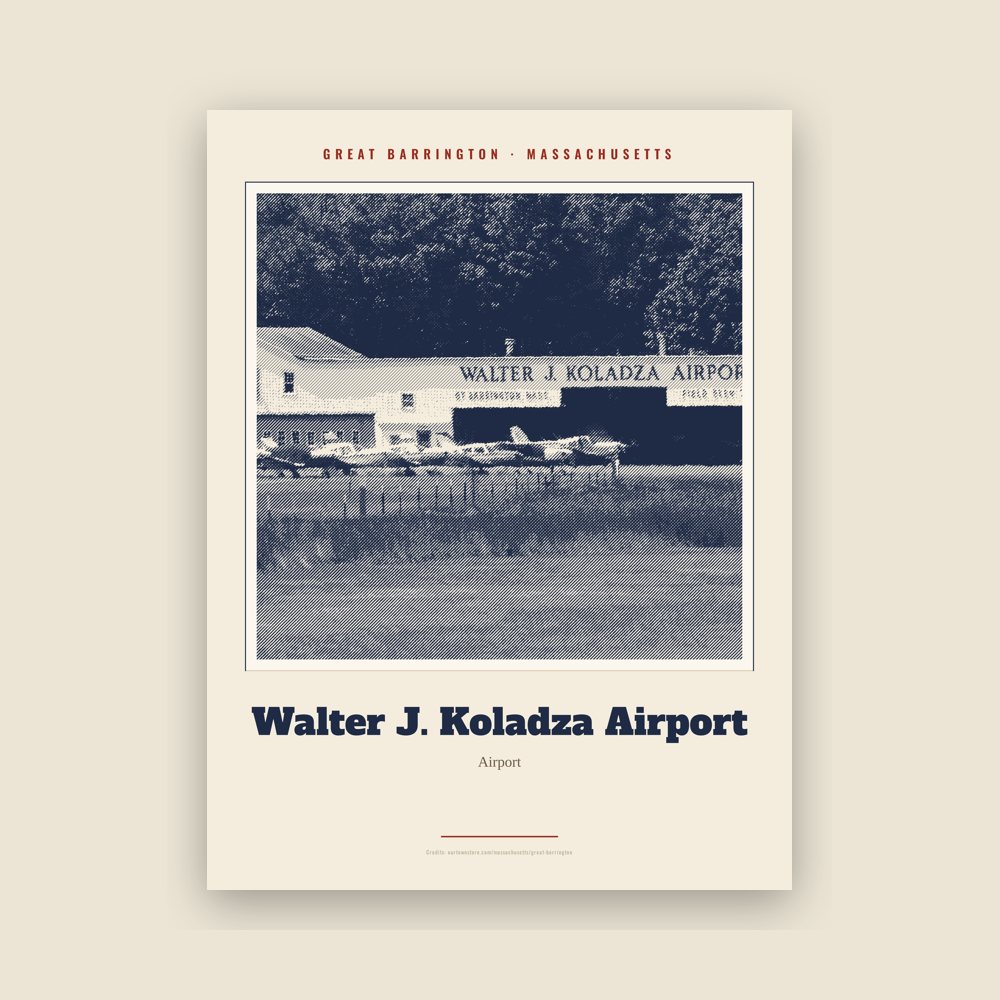 Great Barrington Walter J. Koladza Airport Landmark Print