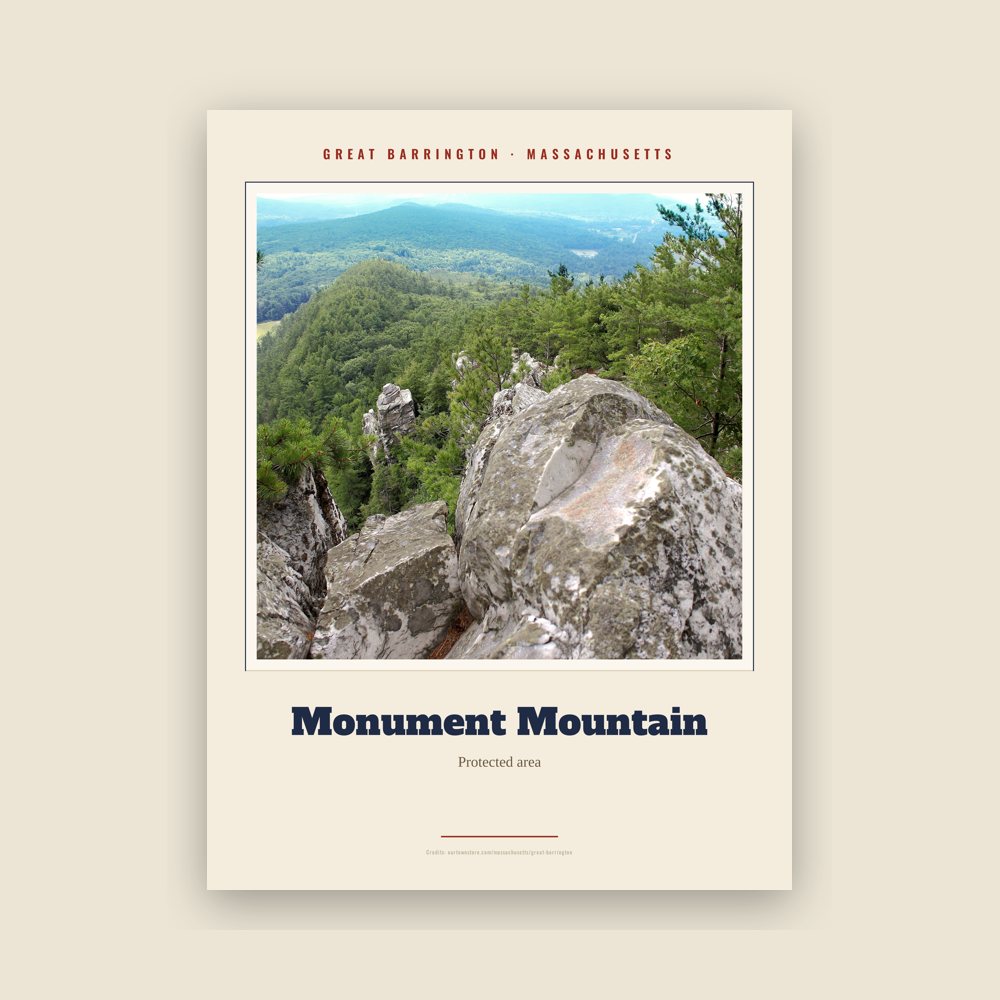 Great Barrington Monument Mountain Landmark Print
