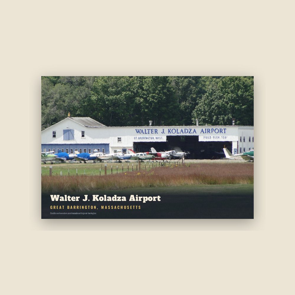 Great Barrington Walter J. Koladza Airport Postcard