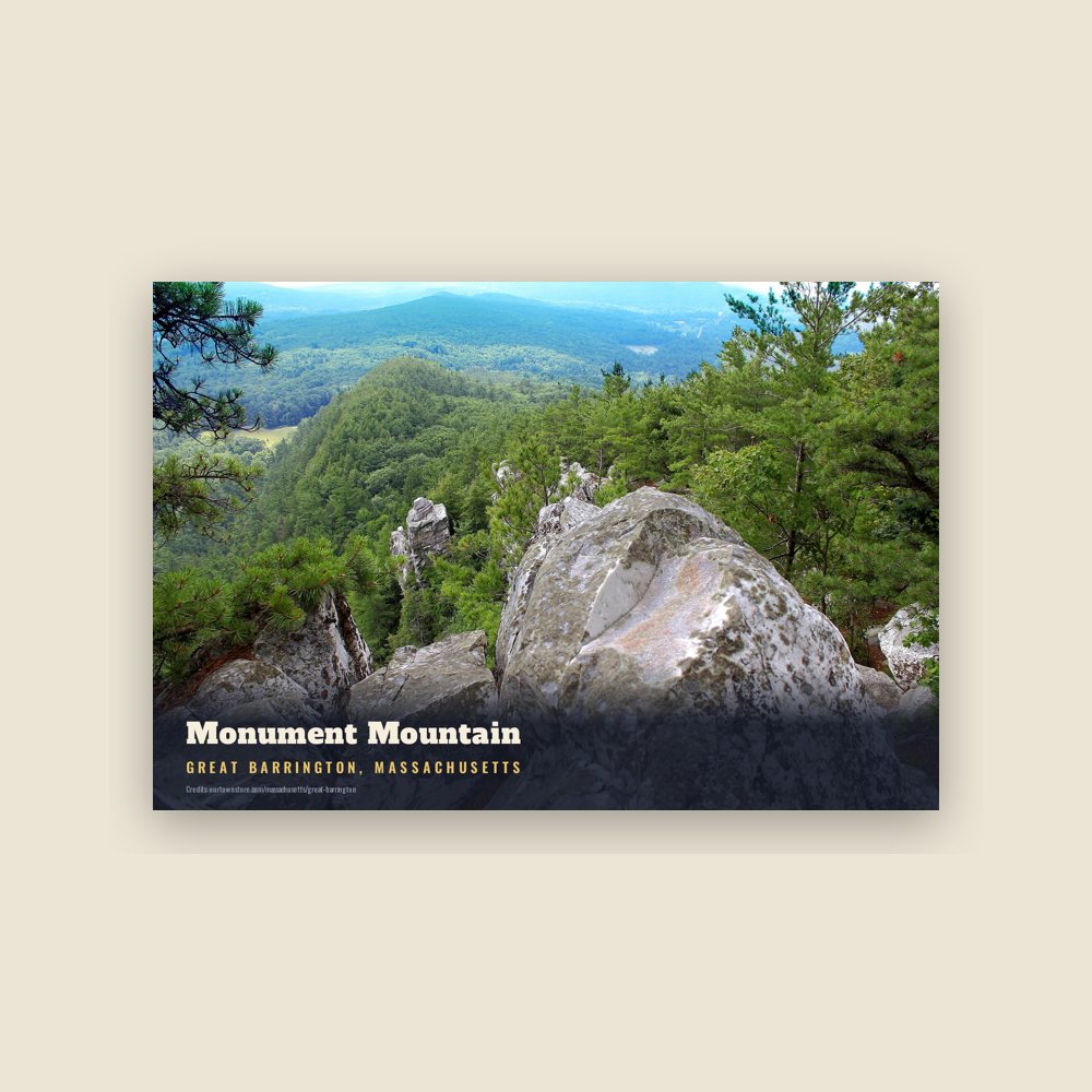 Great Barrington Monument Mountain Postcard