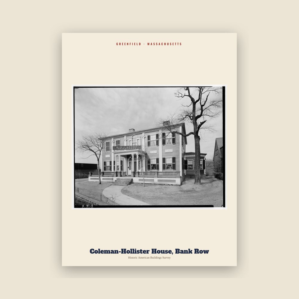 Greenfield Coleman-Hollister House, Bank Row Archive Print