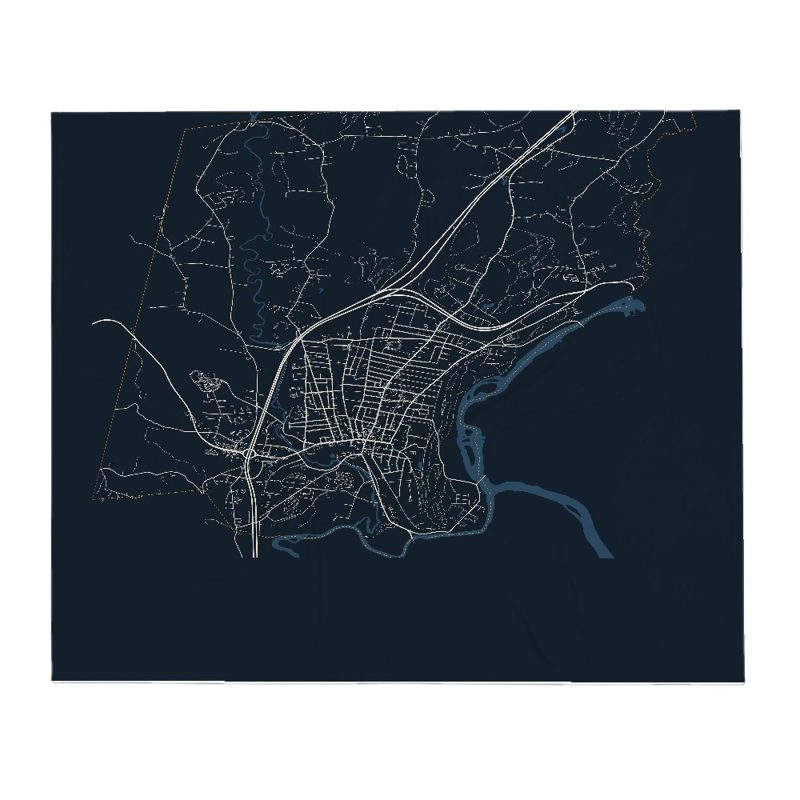 Greenfield Street Map Throw Blanket