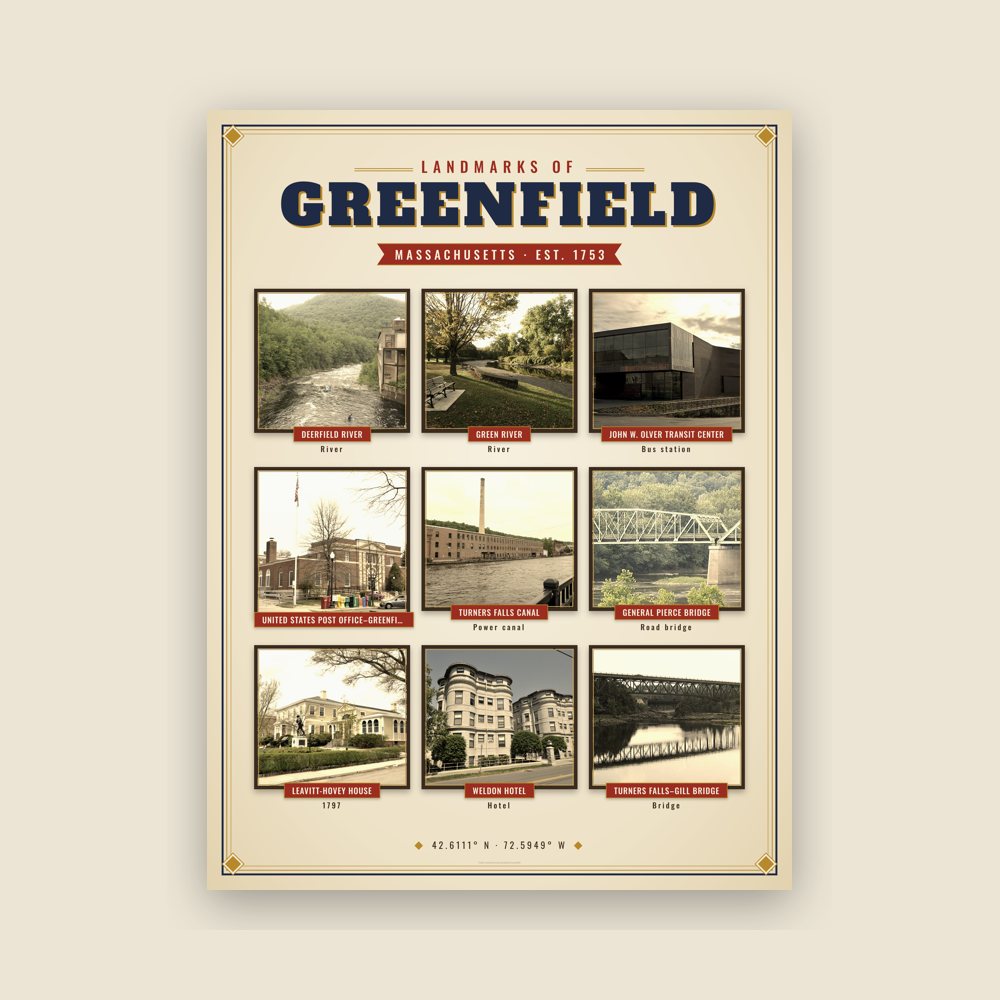 Greenfield Landmarks Photo Poster
