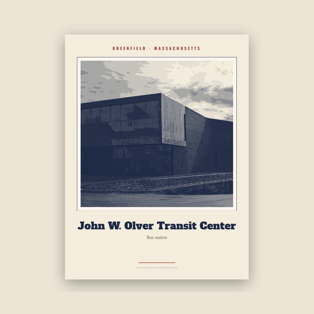 Greenfield John W. Olver Transit Center Landmark Print