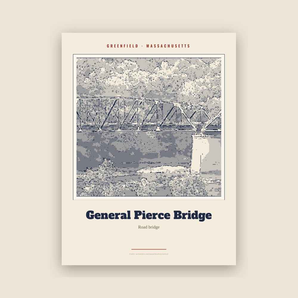 Greenfield General Pierce Bridge Landmark Print