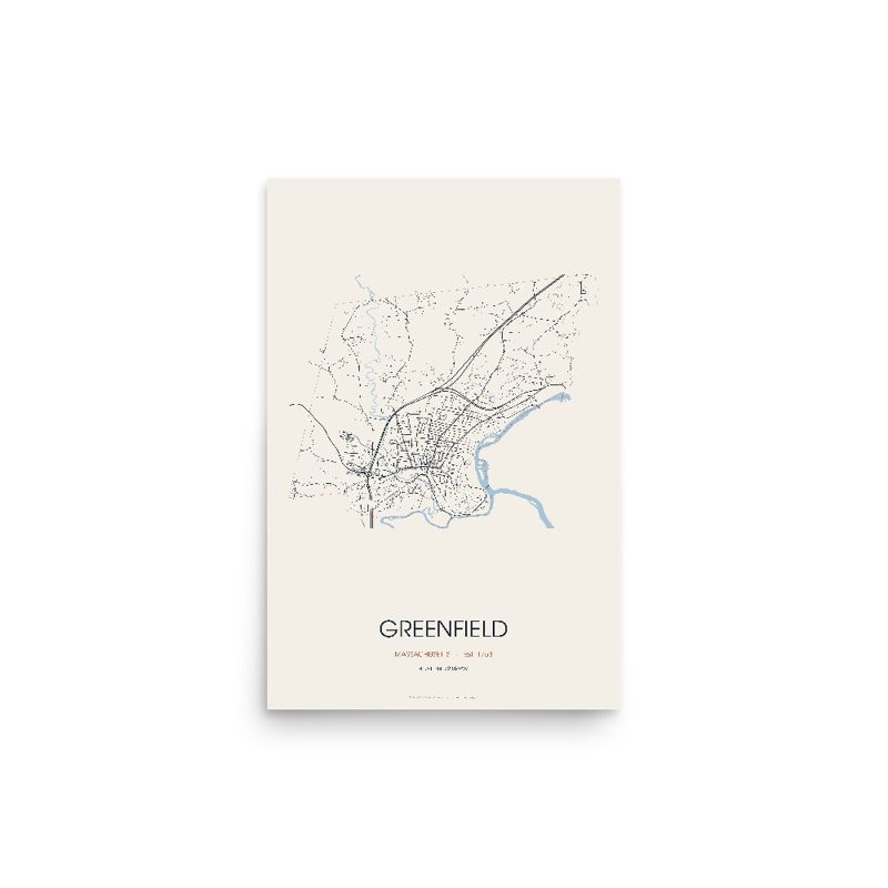 Greenfield Street Map Poster · Linen