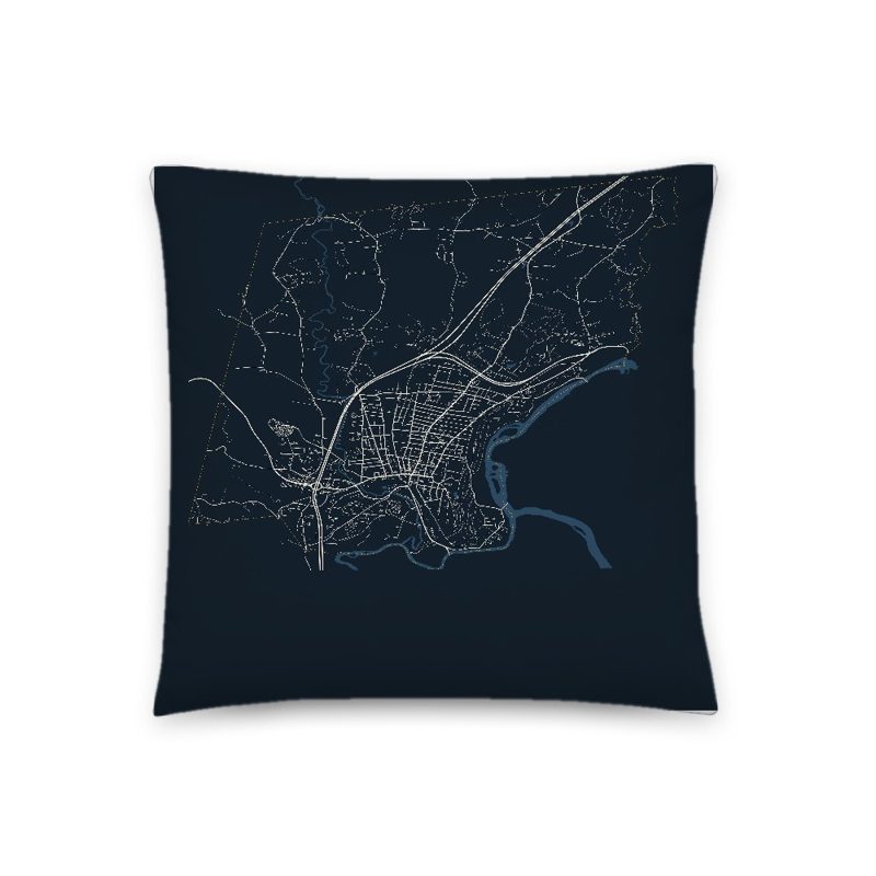 Greenfield Map Throw Pillow