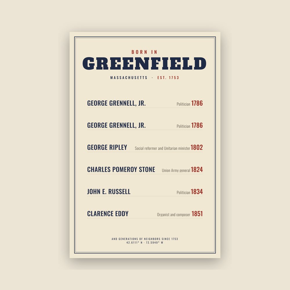 Greenfield “Born In” Poster