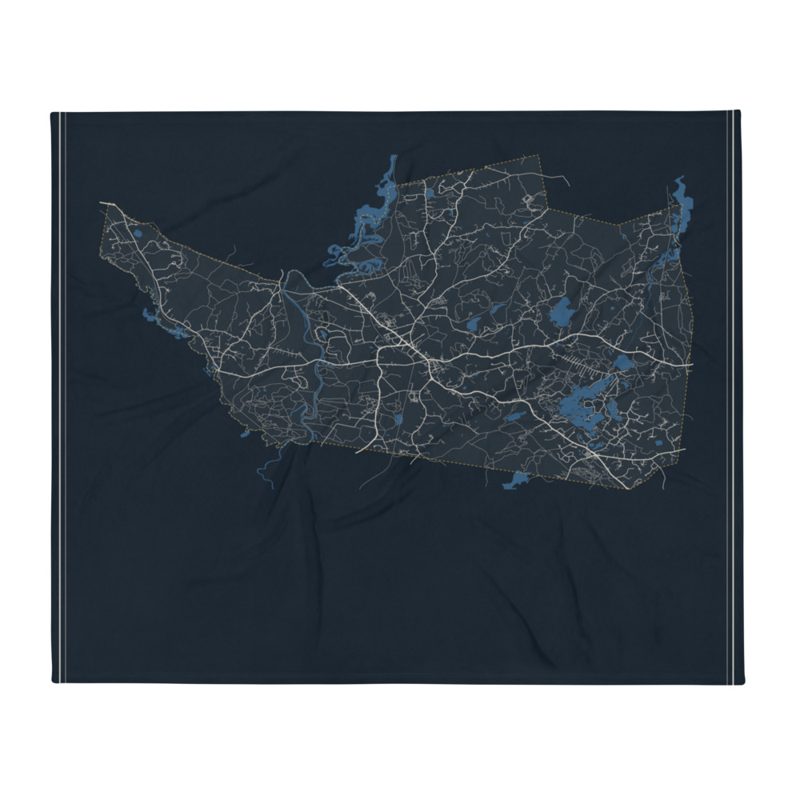 Groton Street Map Throw Blanket