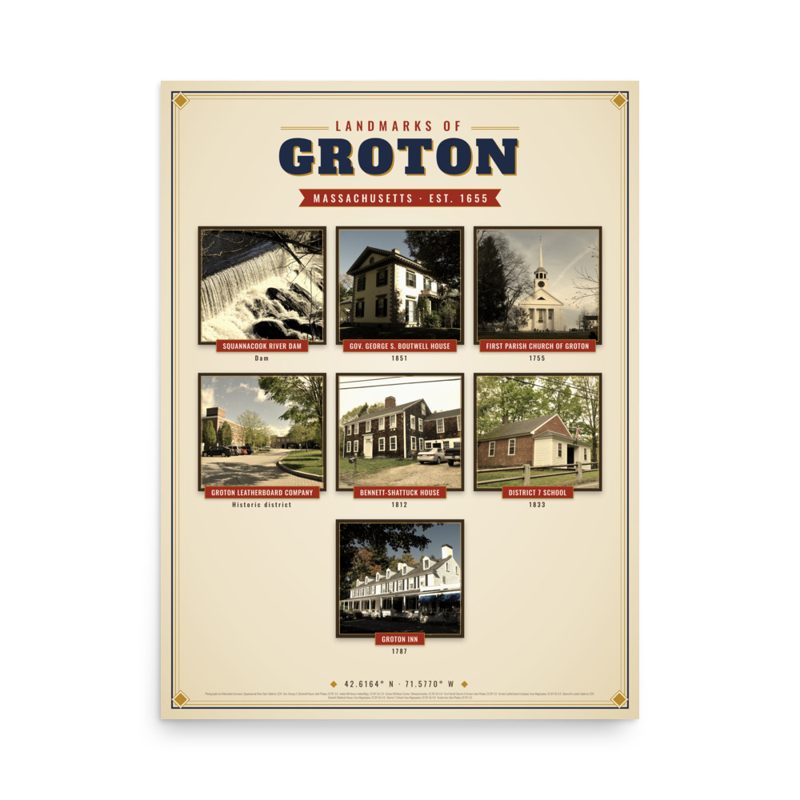 Groton Landmarks Photo Poster