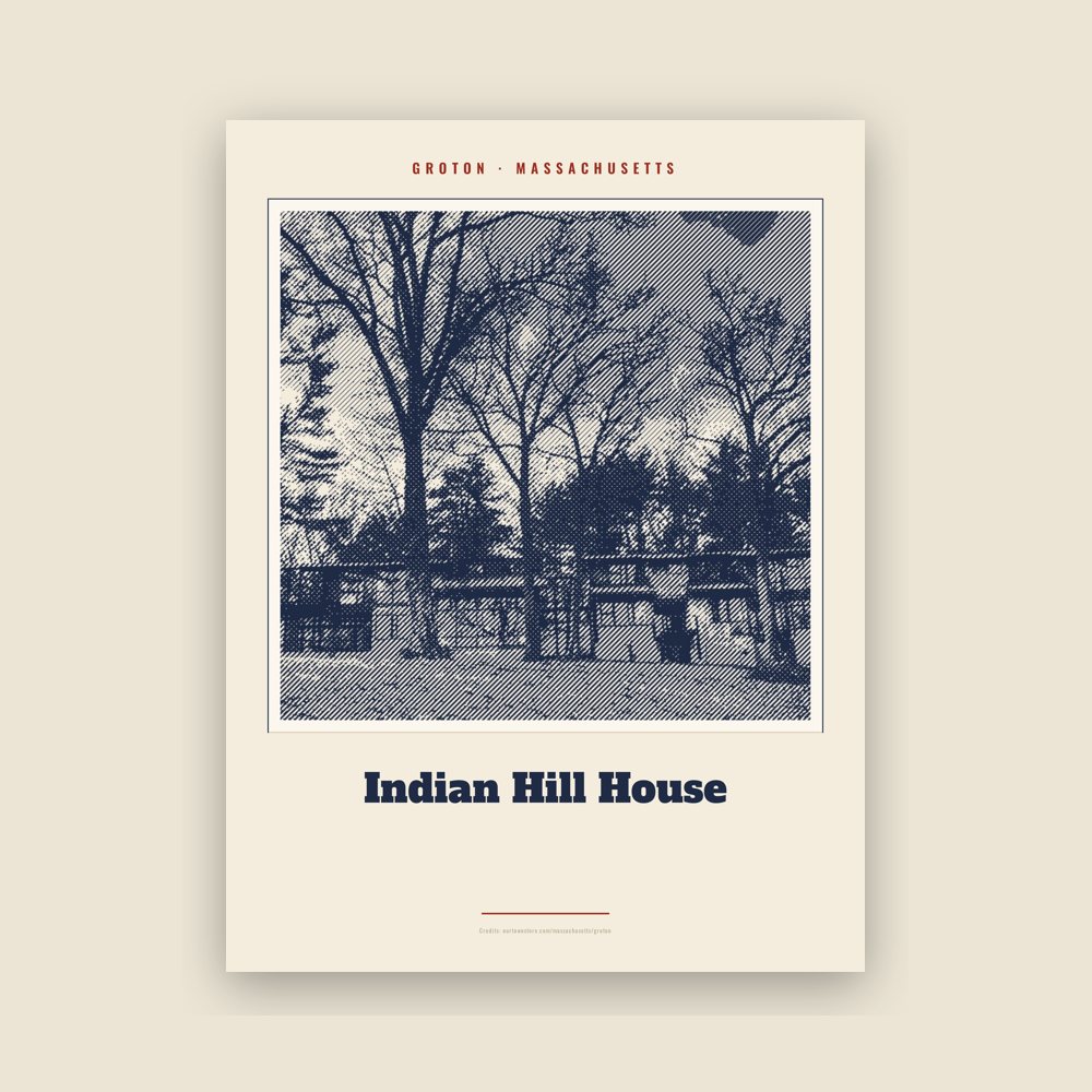 Groton Indian Hill House Landmark Print