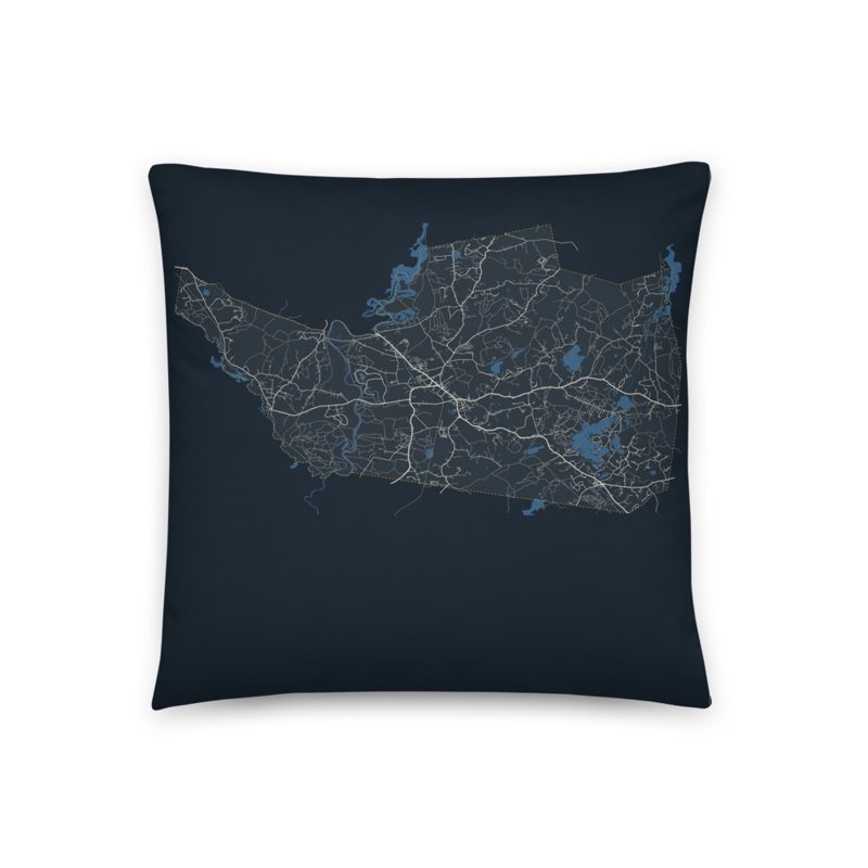 Groton Map Throw Pillow