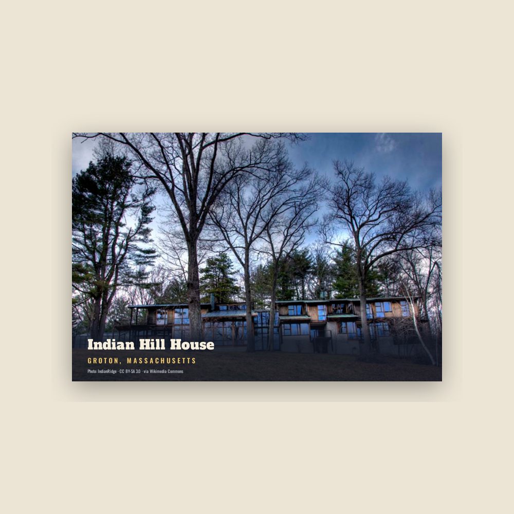 Groton Indian Hill House Postcard