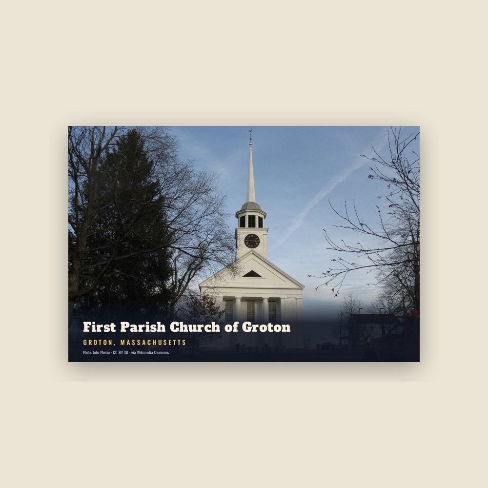 Groton First Parish Church of Groton Postcard