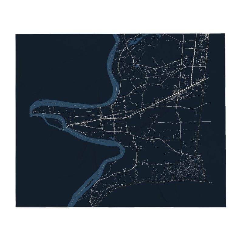 Hadley Street Map Throw Blanket