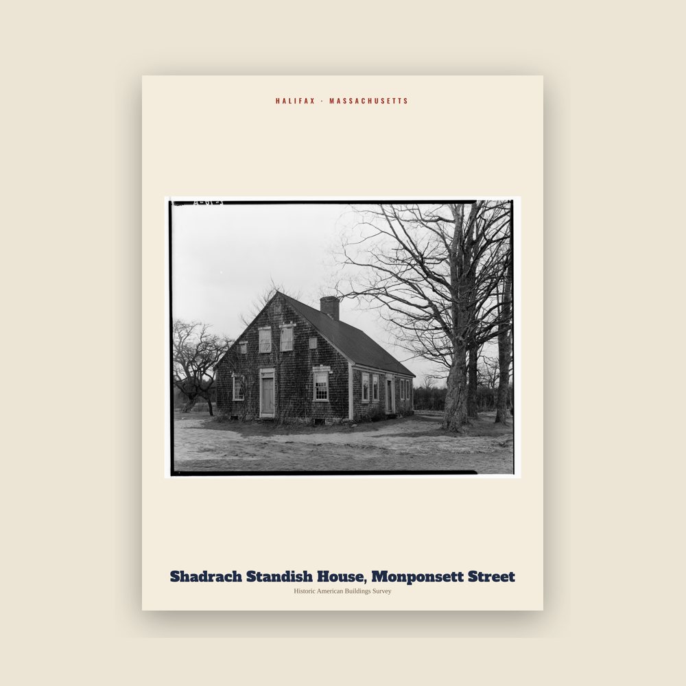 Halifax Shadrach Standish House, Monponsett Street Archive Print