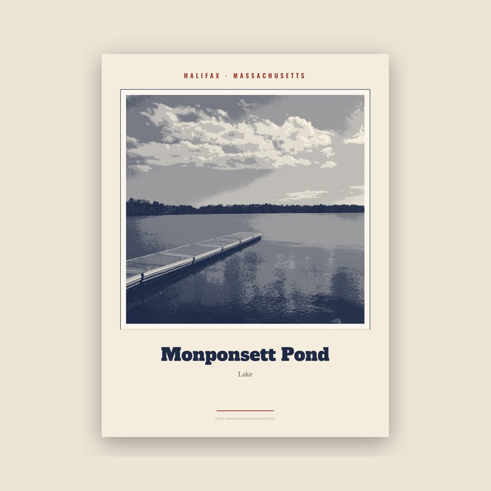 Halifax Monponsett Pond Landmark Print