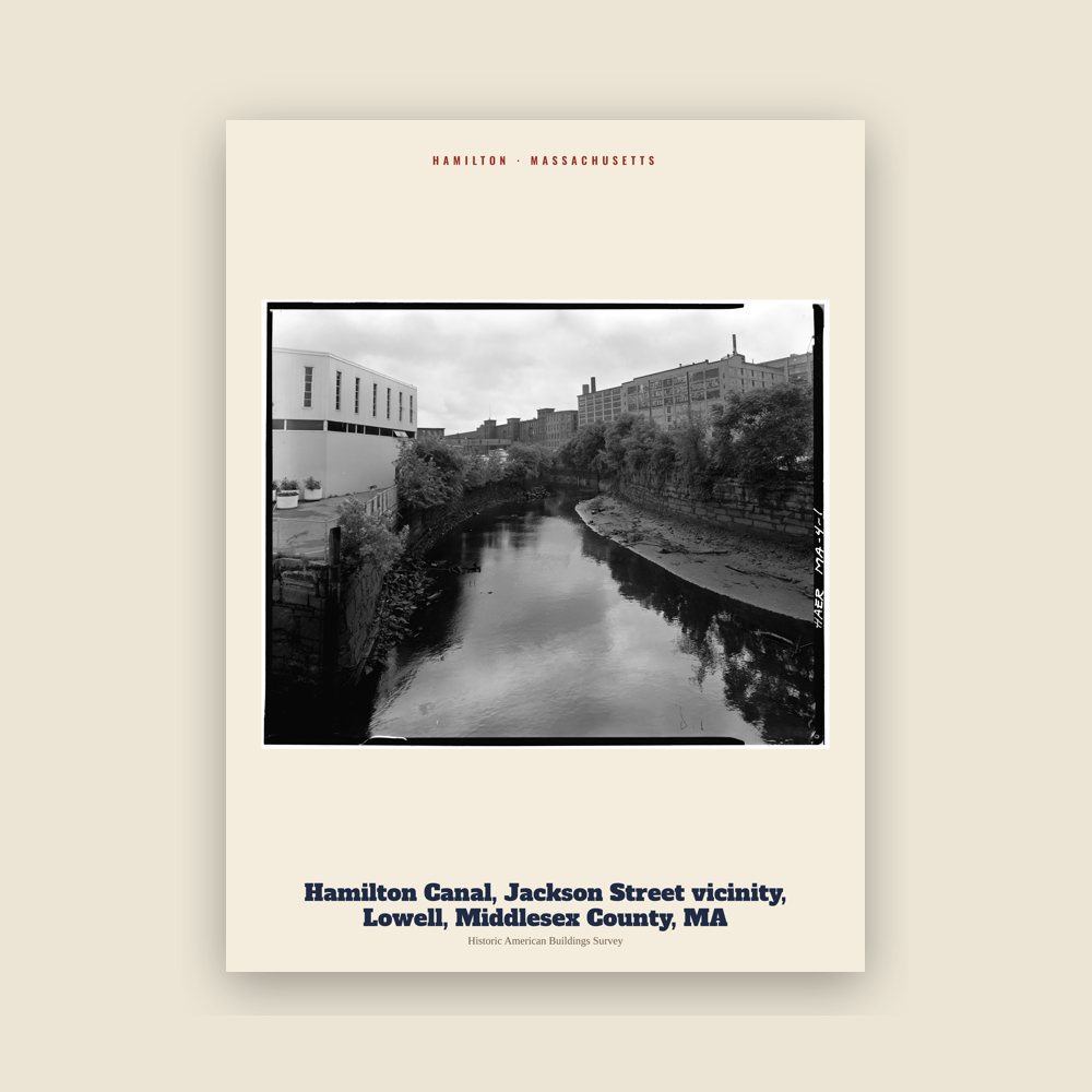 Hamilton Hamilton Canal, Jackson Street vicinity, Lowell, Middlesex County, MA Archive Print